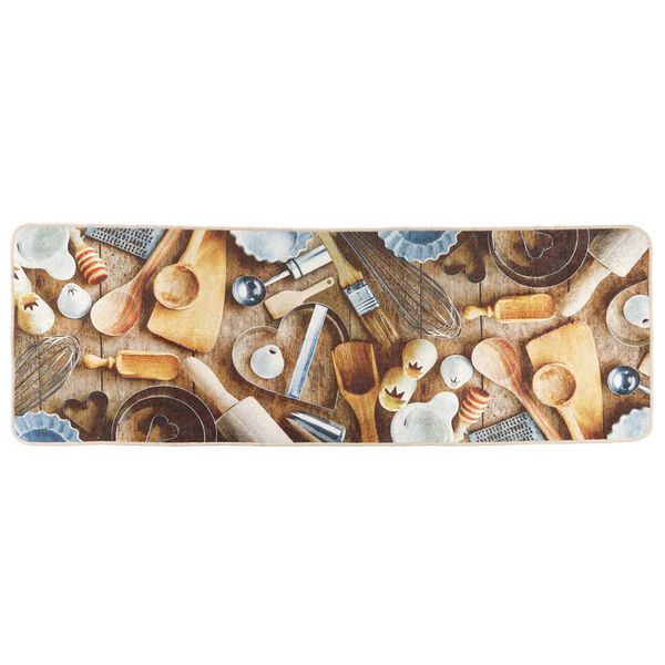 vidaXL Virtuvės kilimas, įvairių spalvų, 60x180cm, plaunamas