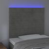 vidaXL Galvūgalis su LED, šviesiai pilkas, 100x5x118/128cm, aksomas