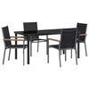 vidaXL Sodo valgomojo komplektas 5 pcs Juoda Miltelinis plienas