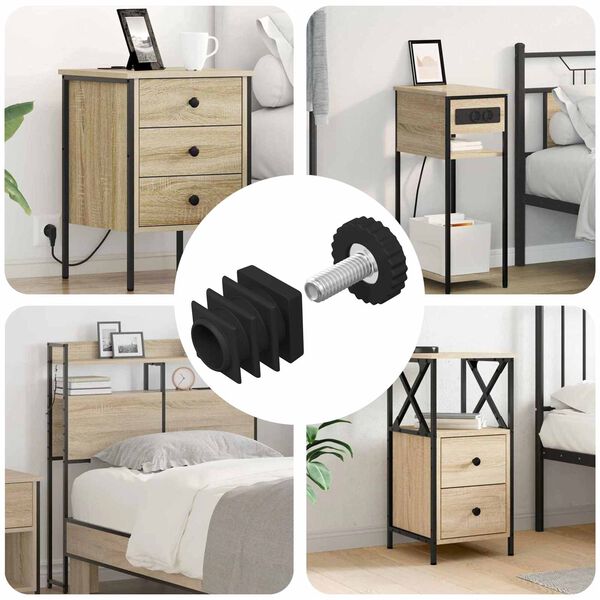 vidaXL Baldų lygintuvai Reguliuojamas 1895 pcs Juoda PP