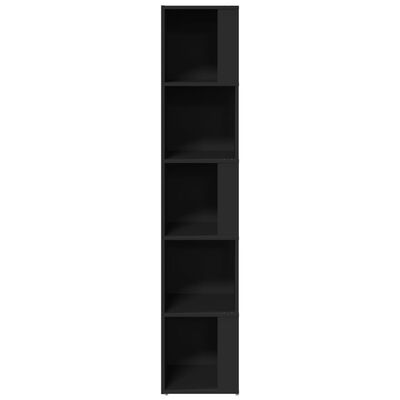vidaXL Kampinė spintelė, juodos spalvos, 33x33x164,5cm, MDP