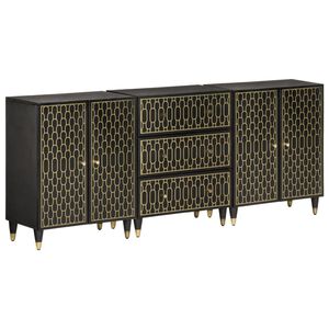 vidaXL &Scaron;oninės spintelės, 3vnt., 60x33x75cm, mango medienos masyvas