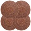 vidaXL Jūros žolės padėkliukai 4 pcs Ruda &Oslash; 30 cm 100% Jūros žolė