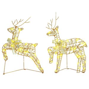 vidaXL LED elniai su 40 LED 2 pcs &Scaron;ilta balta PET