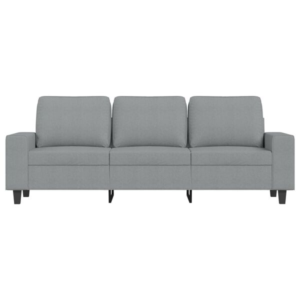 vidaXL Trivietė sofa su pakoja, &scaron;viesiai pilka, 180cm, audinys