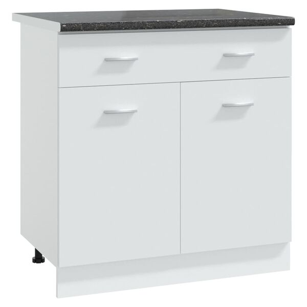 vidaXL Virtuvės stalvir&scaron;is, juodas, 80x60x2,8cm, MDP, su ra&scaron;tais