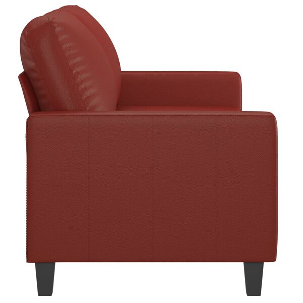 vidaXL Dvivietė sofa, raudonojo vyno spalvos, 140cm, dirbtinė oda
