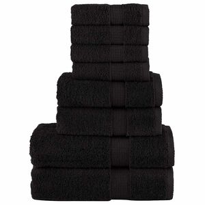 vidaXL Rank&scaron;luosčių rinkinys SOLUND, 8vnt., juodi, 600g/m&sup2;