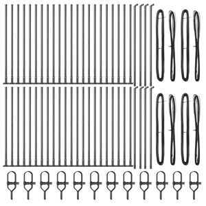 vidaXL Tvorelės stulpas 52 pcs Pilka Dydis: 3,2 x 3,2 x 50 cm Plienas