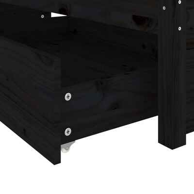 vidaXL Lovos rėmas su stalčiais, juodos spalvos, 140x190cm
