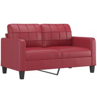 vidaXL Dvivietė sofa, raudonojo vyno spalvos, 140cm, dirbtinė oda