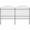 vidaXL Sodo tvora su ie&scaron;meliais, plienas, 337x175 cm, juoda