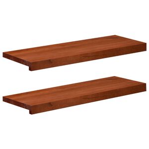 vidaXL Laiptų pakopos 2 vnt. 70 x 25 x 2 cm Ruda Kietas bukas medis
