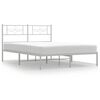 vidaXL Metalinis lovos rėmas su galvūgaliu, baltos spalvos, 140x190cm
