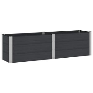 vidaXL Paauk&scaron;tinta sodo lova Juoda 200 x 50 x 54 cm aliuminis