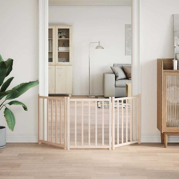 vidaXL Varteliai šunims, 3 segmentai, 150cm, eglės masyvas