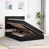 vidaXL Lova su daiktų laikymo vieta ir LED Juoda 140 x 190 cm Aksomas
