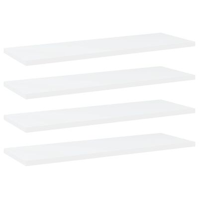 vidaXL Knygų lentynos plokštės, 4vnt., baltos, 60x20x1,5cm, MDP