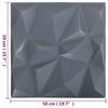 vidaXL Sienų plok&scaron;tės 12 pcs Origami Pilkas 50 x 50 cm XPS Putplastis