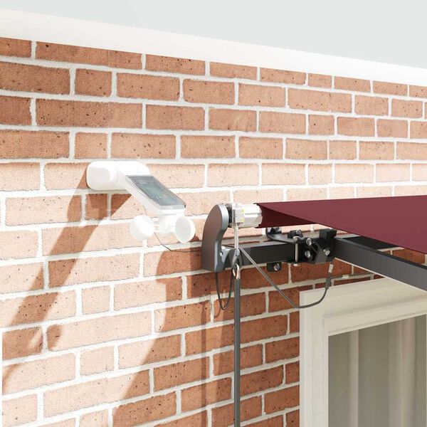 vidaXL Automatinė ištraukiama markizė su LED, bordo spalvos, 300x250cm