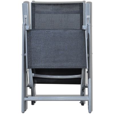 vidaXL Sodo poilsio kėdė, aliuminis, juoda