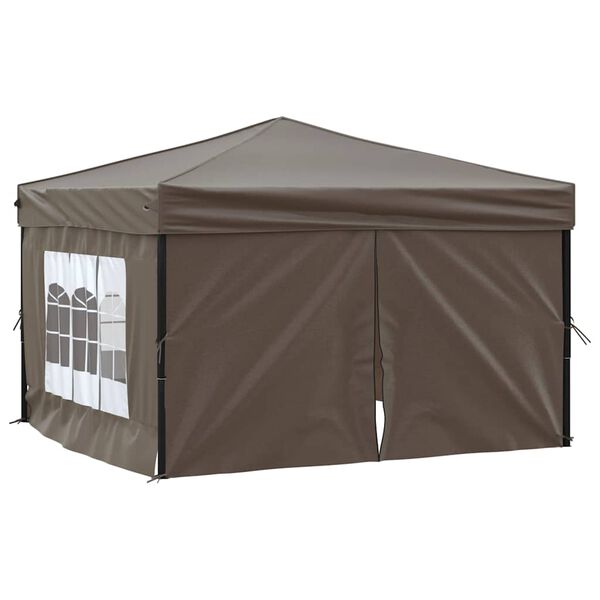 vidaXL Proginė palapinė su šoninėmis sienomis, taupe, 3x3m
