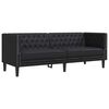 vidaXL Svetainės sofa 3 pcs Juoda 194 x 74,5 x 70,5 cm Dirbtinė oda