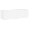 vidaXL Sieninės TV spintelės su LED lemputėmis, 3 dalių, baltos