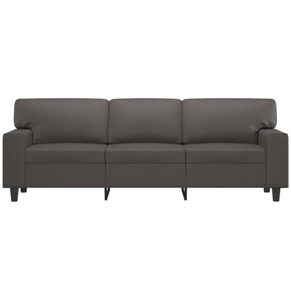 vidaXL Trivietė sofa, pilkos spalvos, 180cm, dirbtinė oda