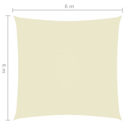 vidaXL Uždanga nuo saulės, kreminė, 6x6m, oksfordo audinys, kvadratinė