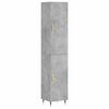 vidaXL Komoda, betono pilkos spalvos, 34,5x34x180cm, apdirbta mediena