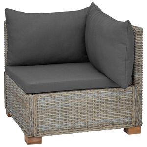 vidaXL Kampinė Sofa su Pagalvėmis GENDT Natūralus pintas Kubu pilka