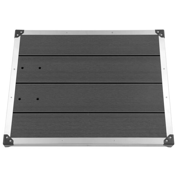 vidaXL Lauko du&scaron;o padėklas, pilkas, 80x62cm, WPC/nerūdijantis plienas