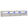 vidaXL TV spintelė su LED ap&scaron;vietimu, betono pilka, 210x35x40cm