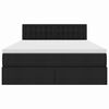 vidaXL Lova su daiktų laikymo vieta ir LED Juoda 140 x 200 cm audinys