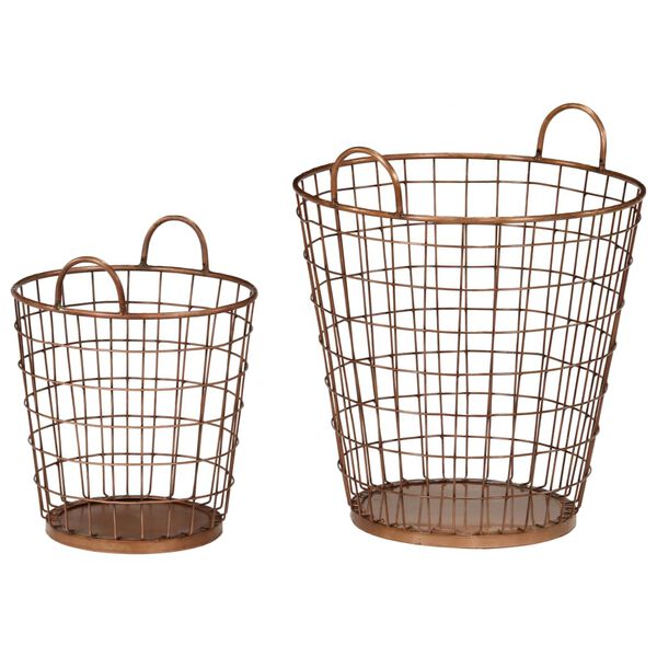 vidaXL Kavos staliukų/krepšių rinkinys, 2dalių, 55x50cm, mango masyvas