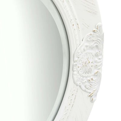 vidaXL Sieninis veidrodis, baltos spalvos, 50cm, barokinio stiliaus
