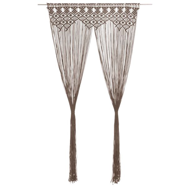 vidaXL Užuolaida, taupe spalvos, 140x240cm, medvilnė, makrame stiliaus