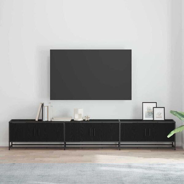 vidaXL TV vienetai 2 pcs Juodas ąžuolas 240 x 35 x 41 cm