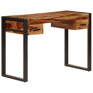vidaXL Ra&scaron;omasis stalas su 2 stal., 110x50x77cm, raus. dalb. med. mas.