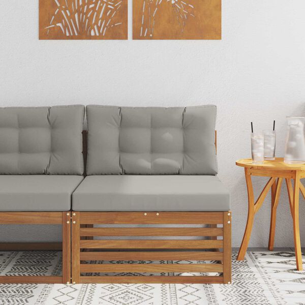 vidaXL Lauko vidurinė sofa Kietos akacijos mediena Natūrali