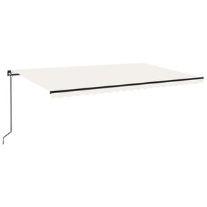 vidaXL Rankinė markizė 5 x 3 m Kreminė 100% poliesteris