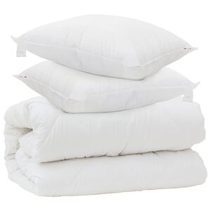 vidaXL Antklodė su pagalvėmis su pagalve 3 pcs Balta Mikropluo&scaron;tas