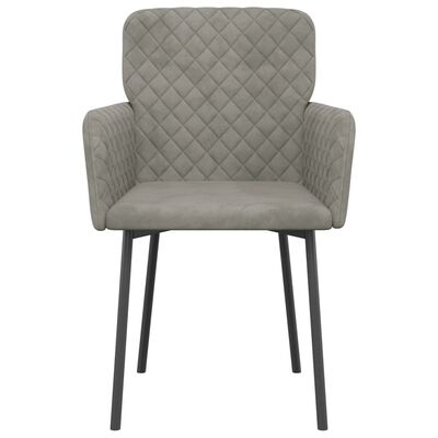 vidaXL Valgomojo kėdės, 2vnt., šviesiai pilkos spalvos, aksomas