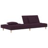 vidaXL Dvivietė sofa-lova su dvejomis pagalvėmis, violetinė, audinys