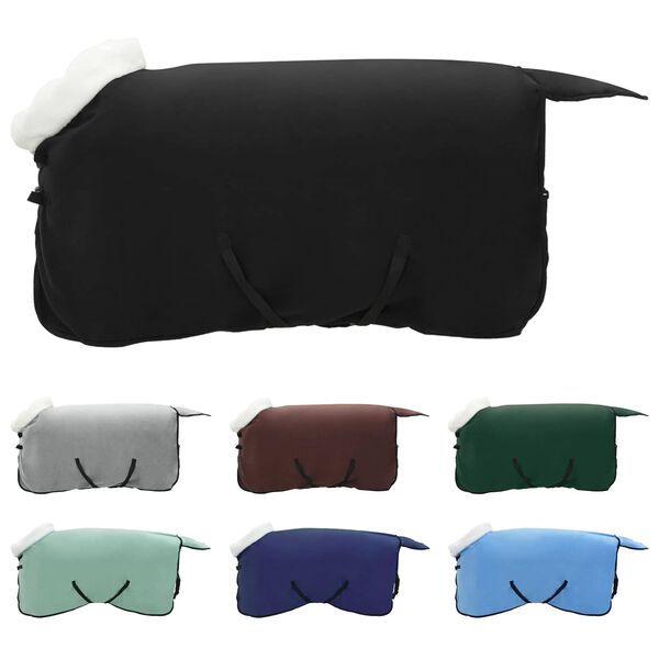 vidaXL Arklių antklodė Juoda 85 cm Poliesterio flisas