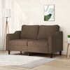 vidaXL Dvivietė sofa, rudos spalvos, 140cm, audinys