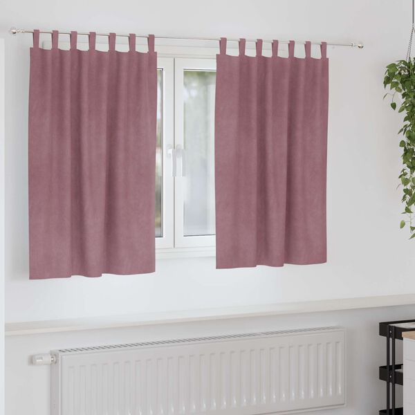 vidaXL Užtemdymo užuolaidos 2 pcs Tamsiai rožinė 140 x 140 cm Aksomas