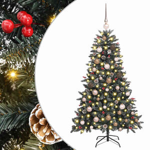 vidaXL Dirbtinė Kalėdų eglutė Žalia 150 cm PVC, plastikas ir plienas