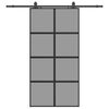 vidaXL Stumdomos durys su įrangos rinkiniu, juodas, 102,5x205 cm